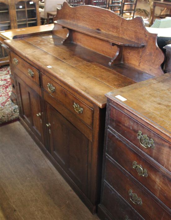 Oak sideboard with later back